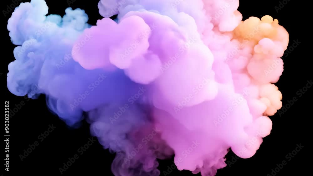 Colorful smoke clouds with pastel hues and Colorful smoke clouds with pastel hues and