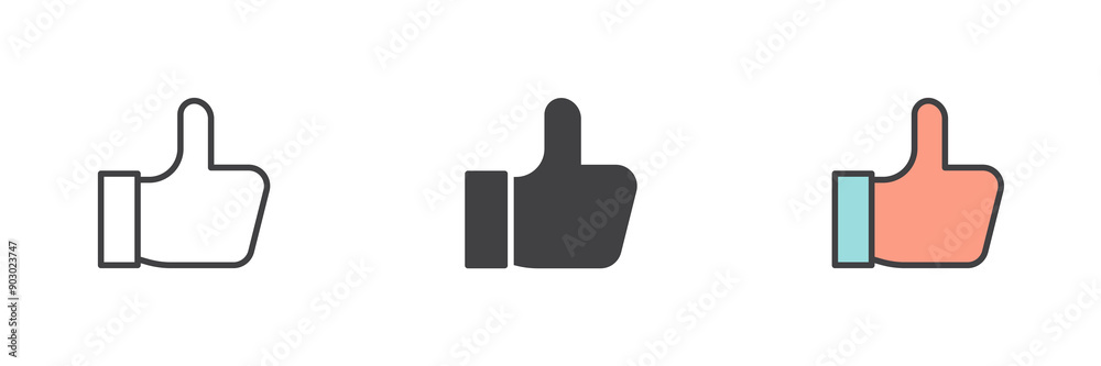 Thumbs up different style icon set Thumbs up different style icon set
