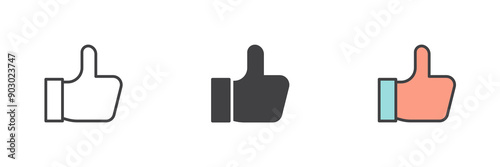 Thumbs up different style icon set
