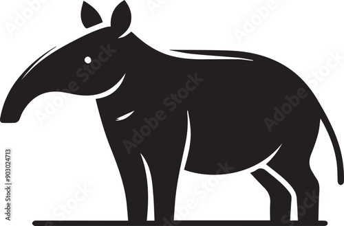 Tapir vector silhouette illustration