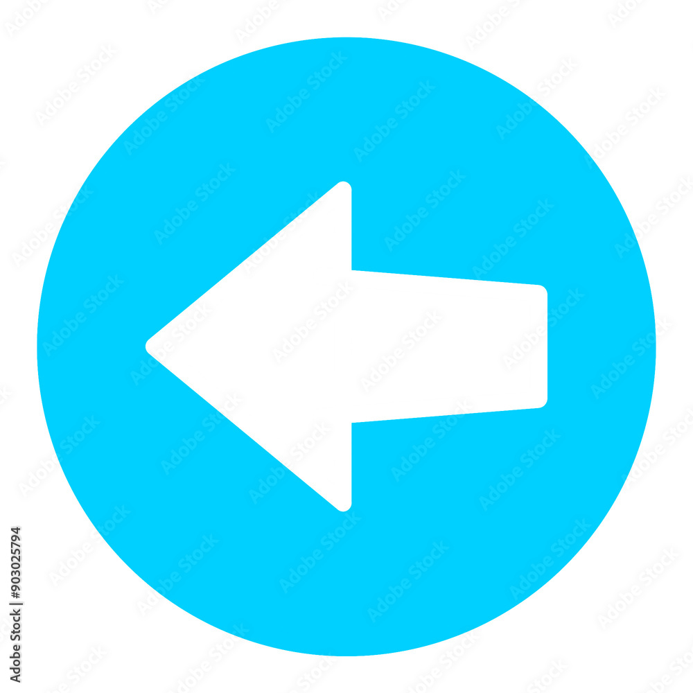 Blue left arrow button icon with simple and modern design Blue left arrow button icon with simple and modern design
