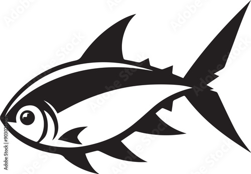  Tetra Fish Vector silhouette illustration logo icon
