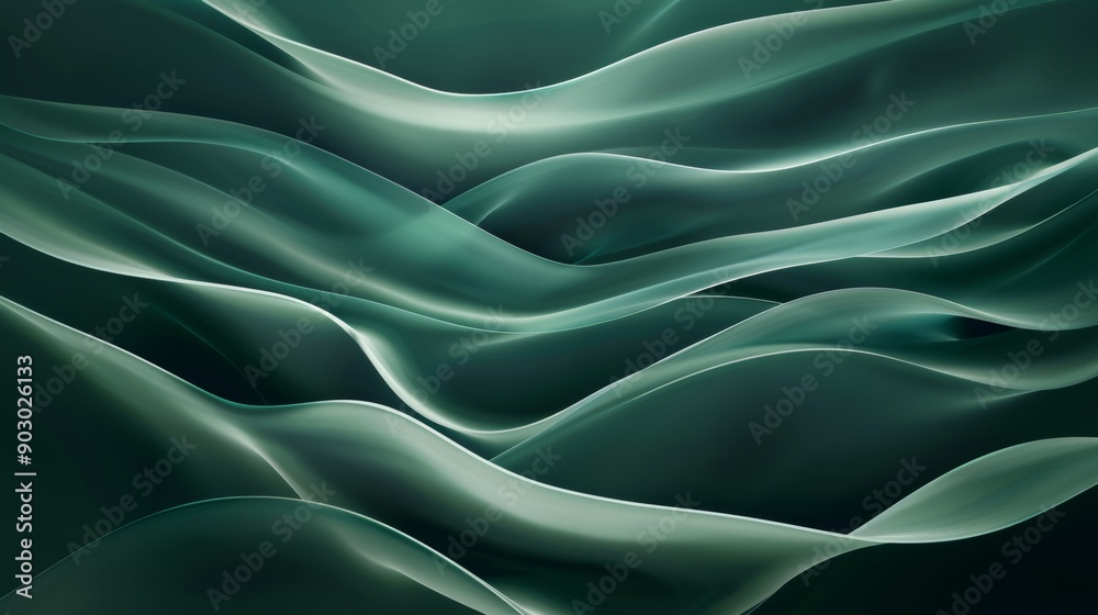 Obraz premium Abstract green waves background forming an elegant and modern design