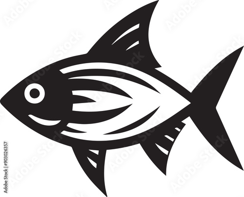 Tetra Fish Vector silhouette illustration