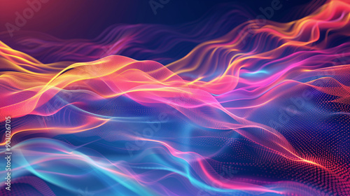 sound waves bouncing off surfaces, bright and vibrant colors