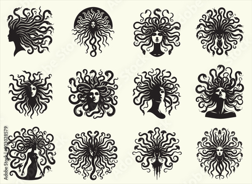 Medusa Silhouette Vector Illustration