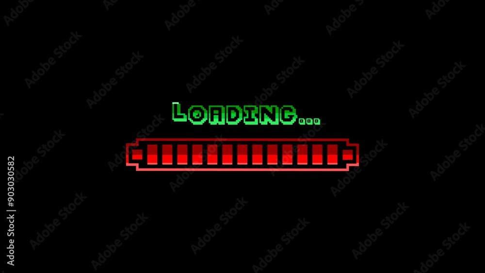 Retro Pixel loading bar animation,alpha channel and loop animation. Retro Pixel loading bar animation,alpha channel and loop animation.