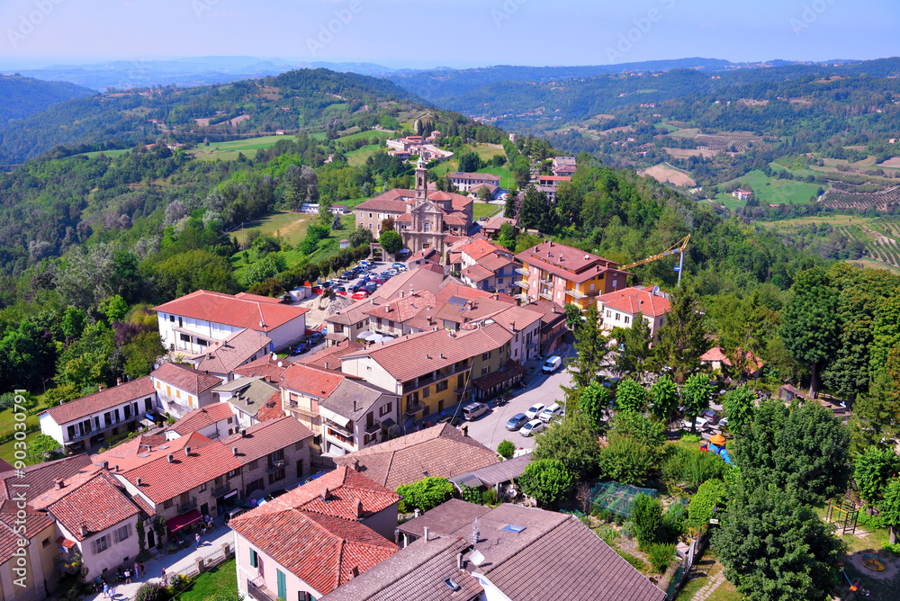 panorama of murazzano seen from the medieval tower cuneo italy panorama of murazzano seen from the medieval tower cuneo italy