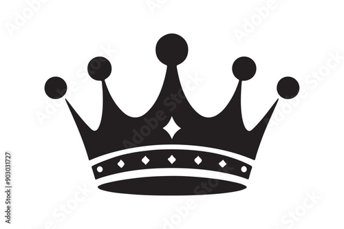 Crown king icon. Corona silhouette sketch - Generative AI