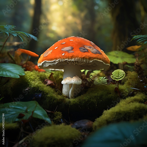 A delightful mushroom in the jungle