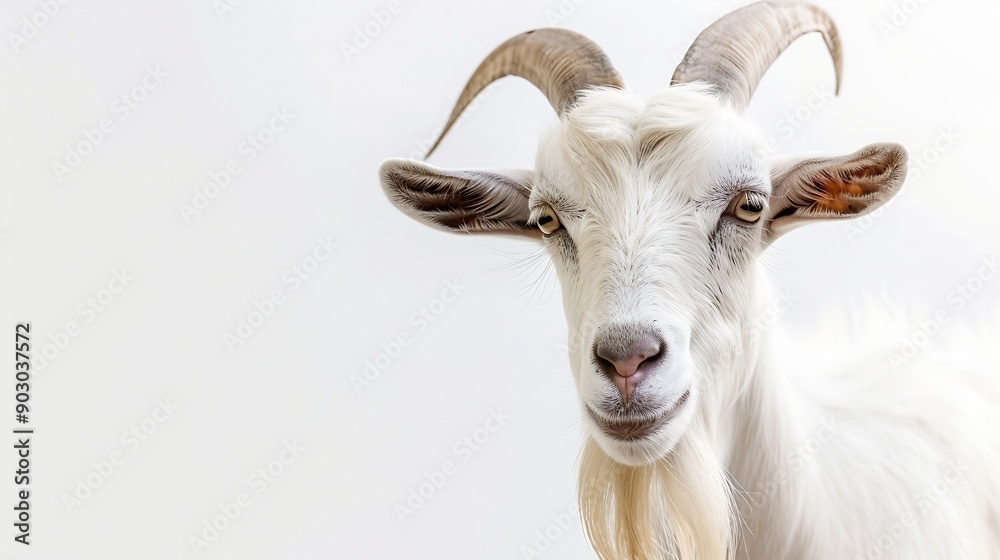 Beautiful cute young white goat isolated on white background Farm animals Funny goat try to kiss someone White goat with a beard isolated on white : Generative AI Beautiful cute young white goat isolated on white background Farm animals Funny goat try to kiss someone White goat with a beard isolated on white : Generative AI
