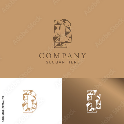 Elegant D Letter Logo, Geometric Symbol for Luxury Brands