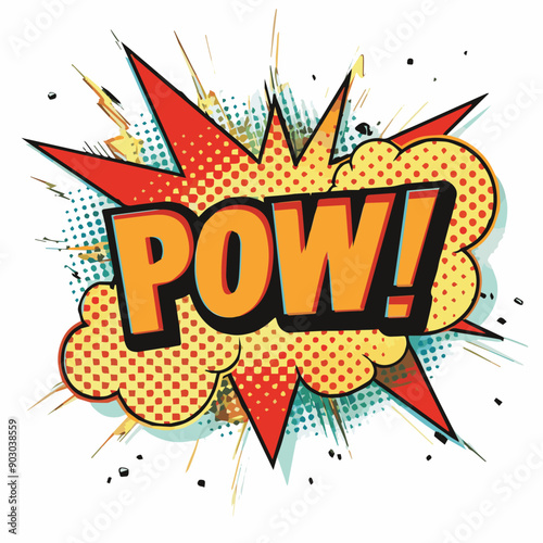 Comic book retro POW sound effects. Vector cartoon clip art