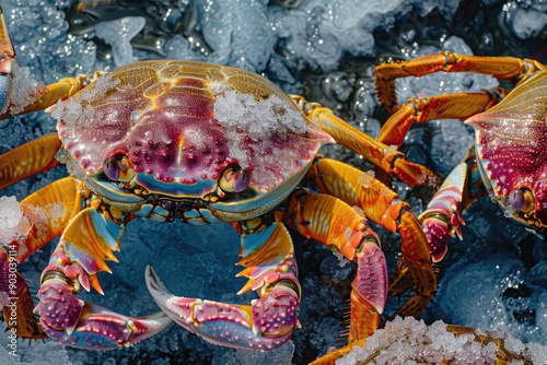 Snow Crabs: Colorful Variations of Chionoecetes Opilio in a Marine Setting photo