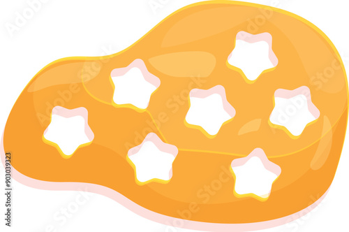 Sweet jelly dessert with star shape topping, creating a playful and appetizing treat