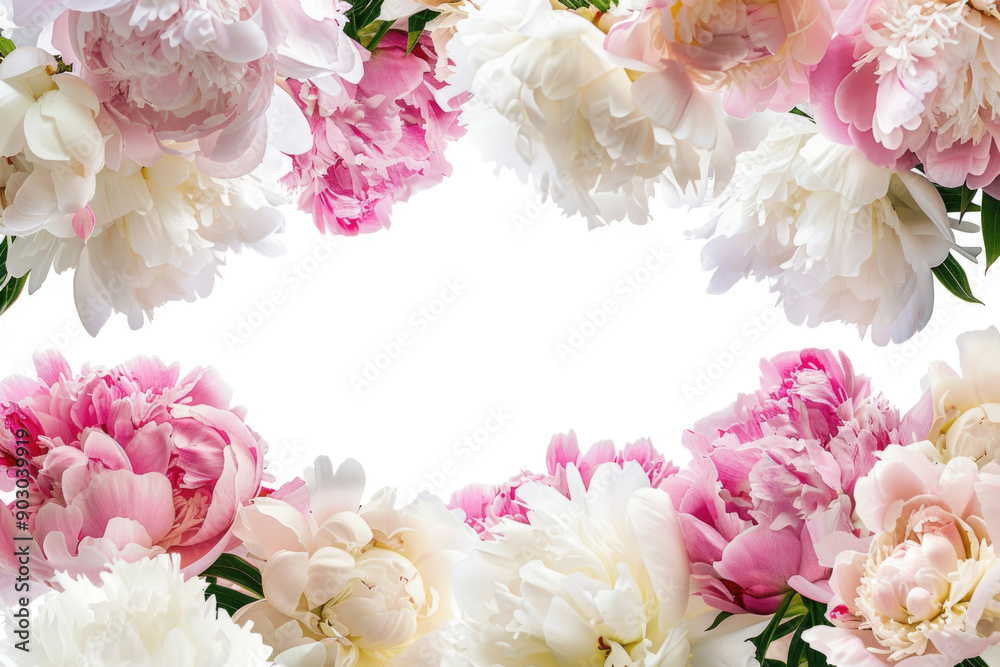Banner with peonies and empty space for design. Banner with peonies and empty space for design.