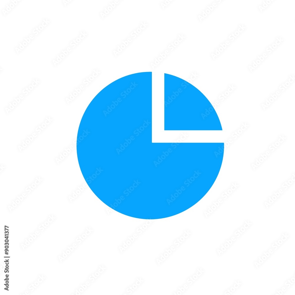A blue Icon Isolated on a white Background - Pie Chart template design A blue Icon Isolated on a white Background - Pie Chart template design