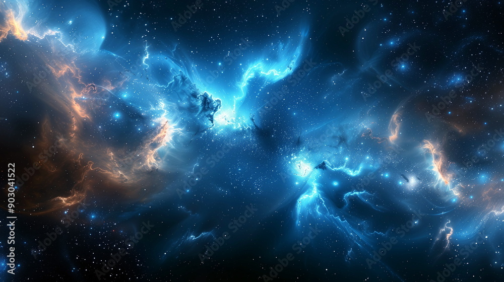 Fototapeta premium Peaceful Deep Blue Nebula