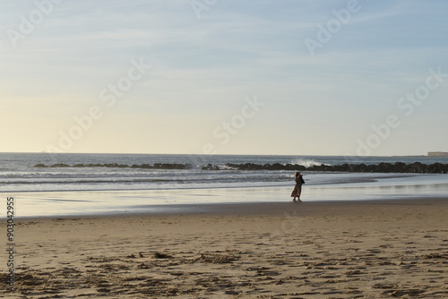 walking on the beach