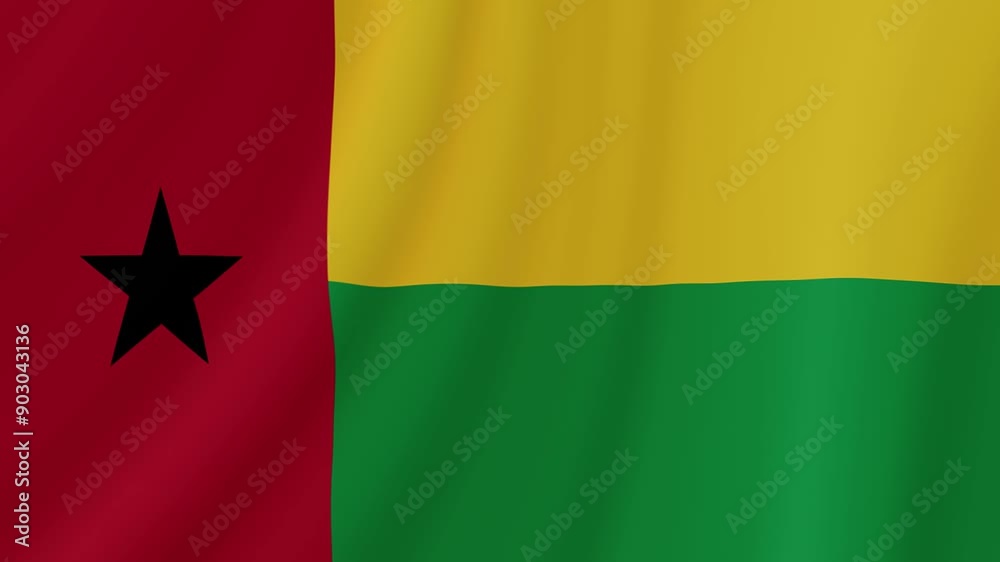 Guinea-Bissau Waving Flag. Realistic Flag Animation. Seamless Loop Background.
Guinea-Bissau Waving Flag. Realistic Flag Animation. Seamless Loop Background.