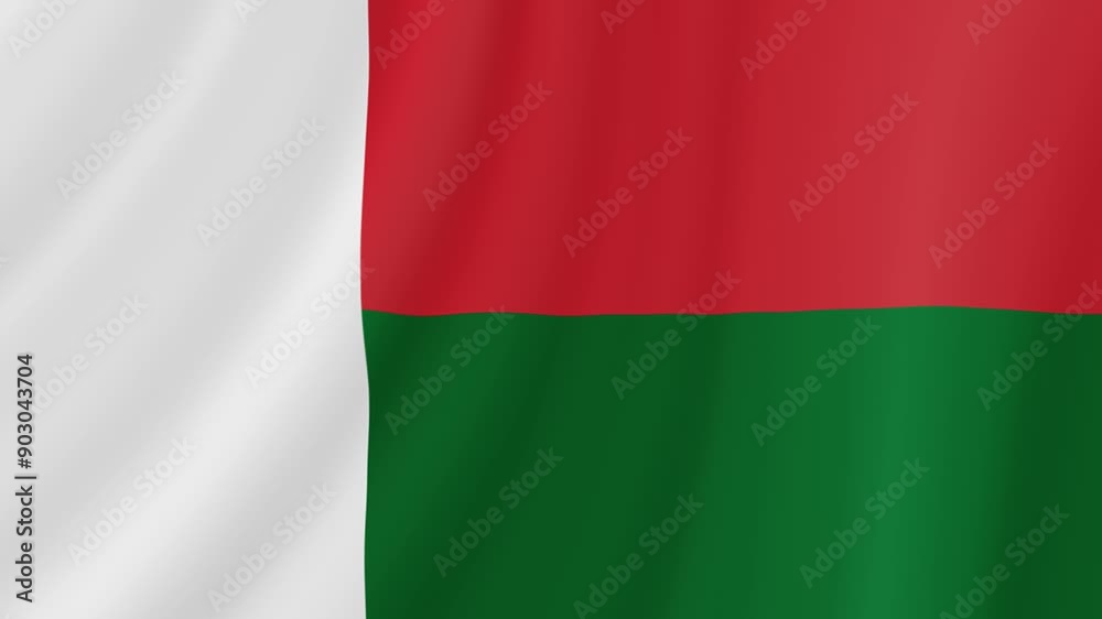 Madagascar Waving Flag. Realistic Flag Animation. Seamless Loop Background.
Madagascar Waving Flag. Realistic Flag Animation. Seamless Loop Background.