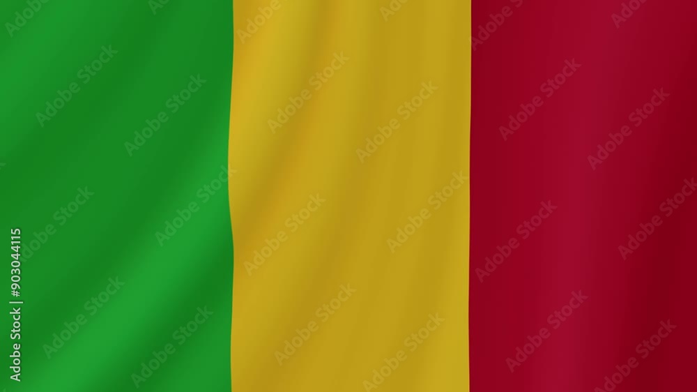 Mali Waving Flag. Realistic Flag Animation. Seamless Loop Background.
Mali Waving Flag. Realistic Flag Animation. Seamless Loop Background.
