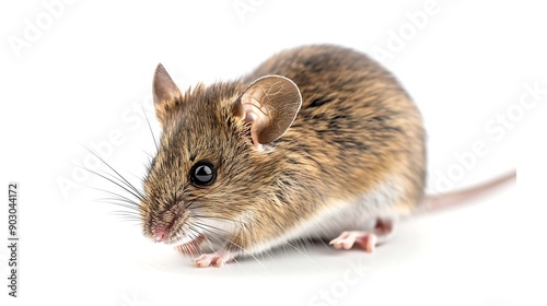 Cute Wood mouse Apodemus sylvaticus isolated on white background This cute looking mouse is found across most of Europe and is a very common and widespread species : Generative AI