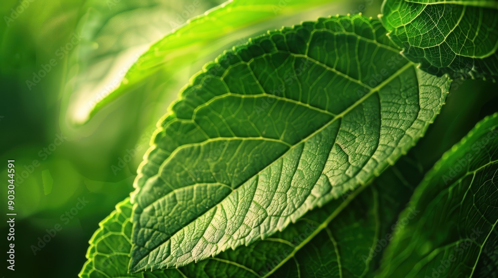 A lush green leaf background with rich textures and vibrant hues, creating a fresh and natural backdrop A lush green leaf background with rich textures and vibrant hues, creating a fresh and natural backdrop