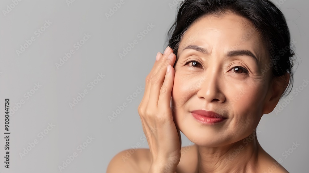 Beauty concept of middle aged Asian woman with natural makeup Skin care Cosmetics Antiaging : Generative AI Beauty concept of middle aged Asian woman with natural makeup Skin care Cosmetics Antiaging : Generative AI