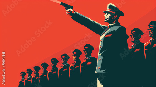 dictator, authoritarian, autocrat, tyrant, despot, totalitarian, oppressive, iron-fisted, ruthless, despotic, fascist, autocratic, tyrannical, repressive, draconian