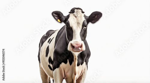 Holstein Friesian Breed cow on a white background