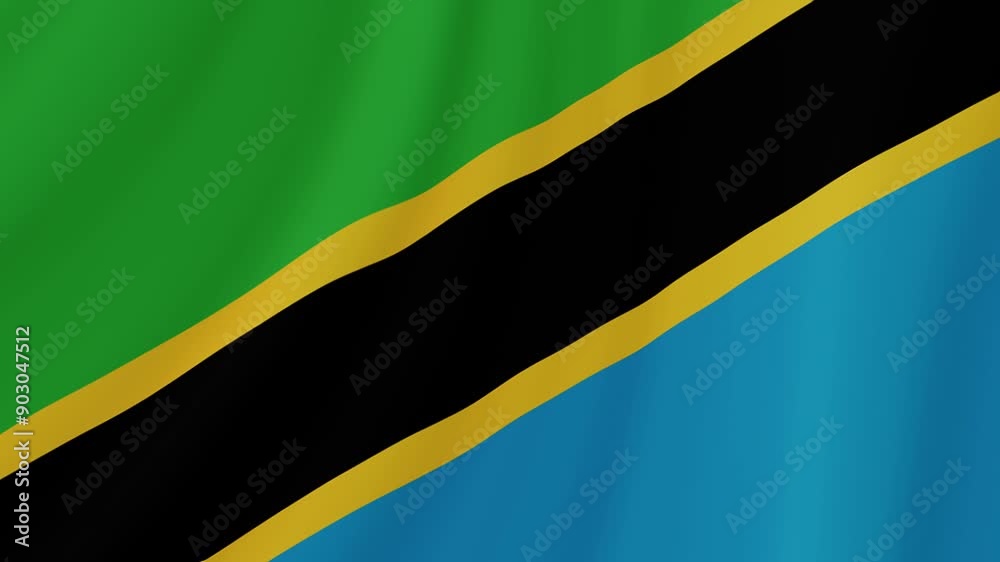 Tanzania Waving Flag. Realistic Flag Animation. Seamless Loop Background.
Tanzania Waving Flag. Realistic Flag Animation. Seamless Loop Background.