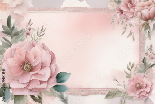 Bordered design for wedding vintage journal page scrapbook design.