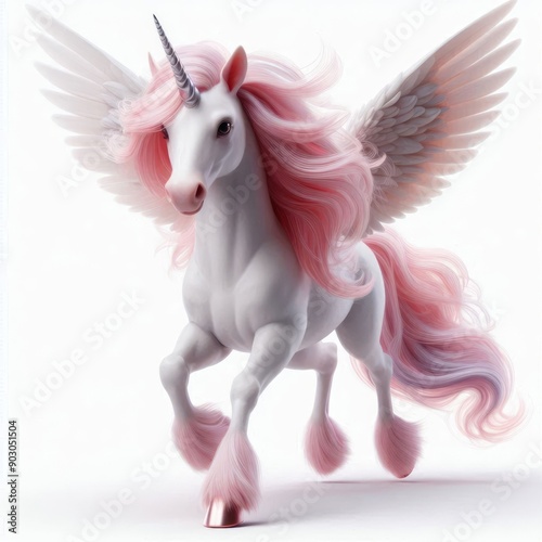 Obraz na płótnie unicorn on white background w salonie