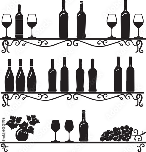 Bottles Abstract Silhouette Vector Graphics Pack