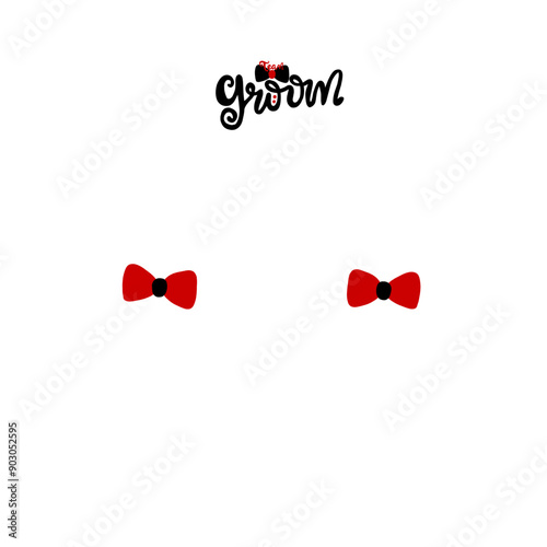 TEAM GROOM lazo rojo.