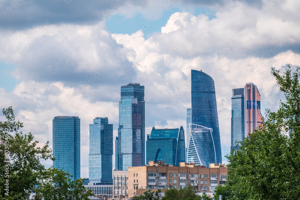 View of Moscow City from the observation deck of Gorky Park in Moscow. View of Moscow City from the observation deck of Gorky Park in Moscow.