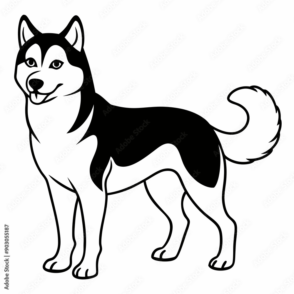 Naklejka premium Siberian Husky dog vector illustration of a dog,animal,