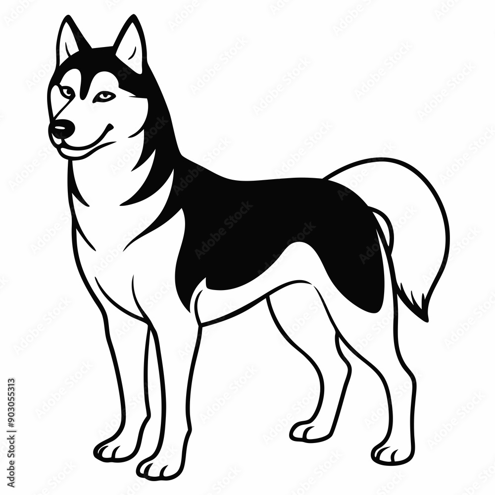 Siberian Husky dog vector illustration of a dog,animal, Siberian Husky dog vector illustration of a dog,animal,