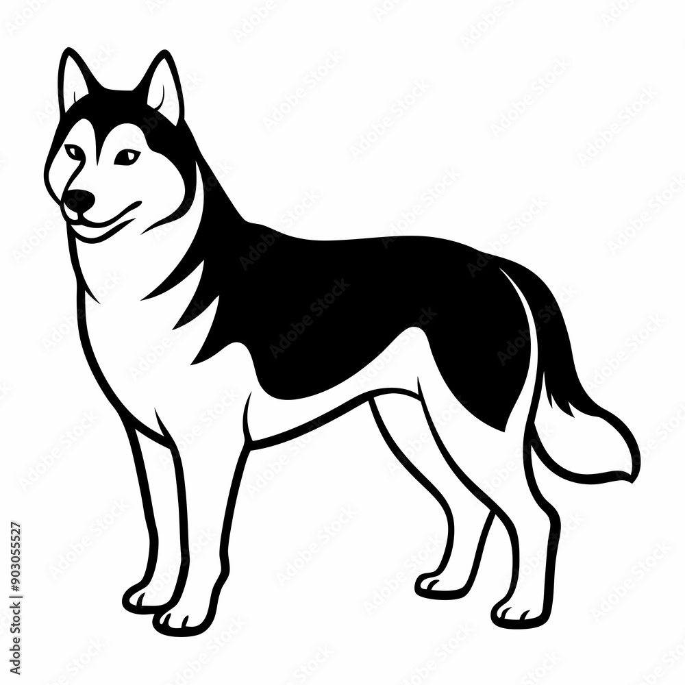 Siberian Husky dog vector illustration of a dog,animal, Siberian Husky dog vector illustration of a dog,animal,