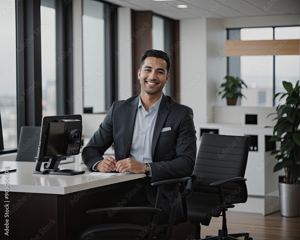portrait of a handsome businessman smiling at the camera portrait of a handsome businessman smiling at the camera