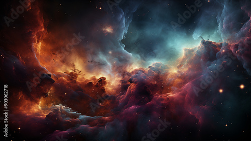 arafed image of a colorful cloud filled with lots of stars