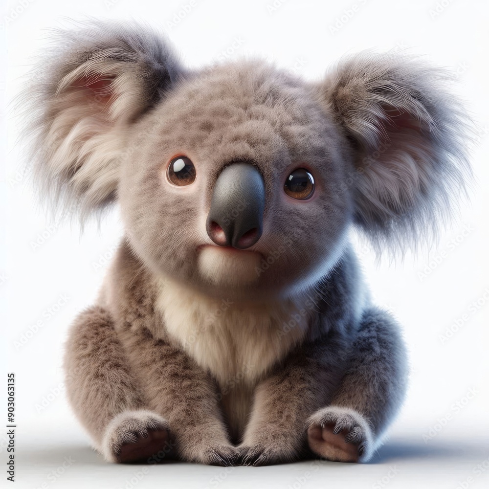 koala bear cub on white koala bear cub on white