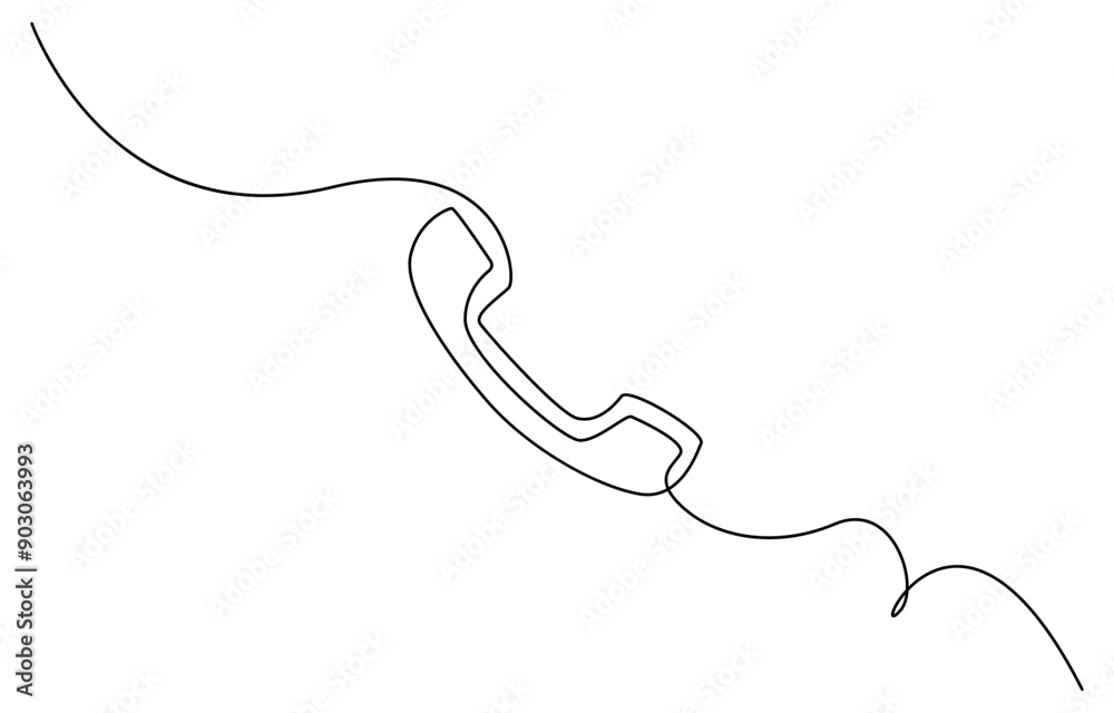 Line drawing handset cell. Single draw phone icon, line art contact us concept, telephone continuous monoline drawing.one line drawing of retro telephone with copy space, Phone line continuous draw Line drawing handset cell. Single draw phone icon, line art contact us concept, telephone continuous monoline drawing.one line drawing of retro telephone with copy space, Phone line continuous draw