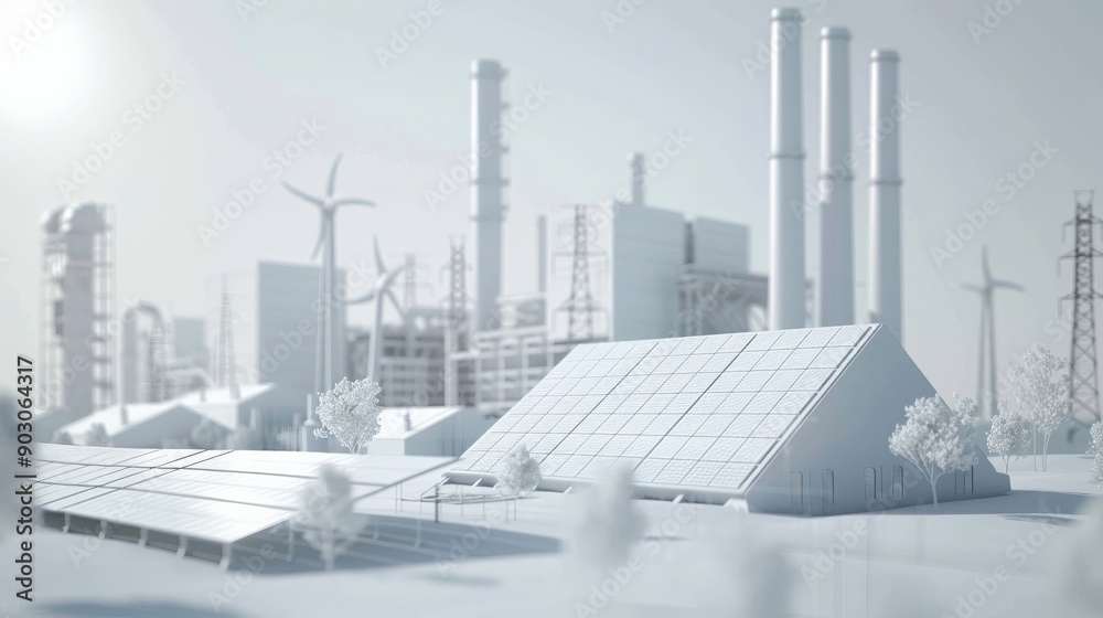 Obraz premium Sustainable Energy Cityscape