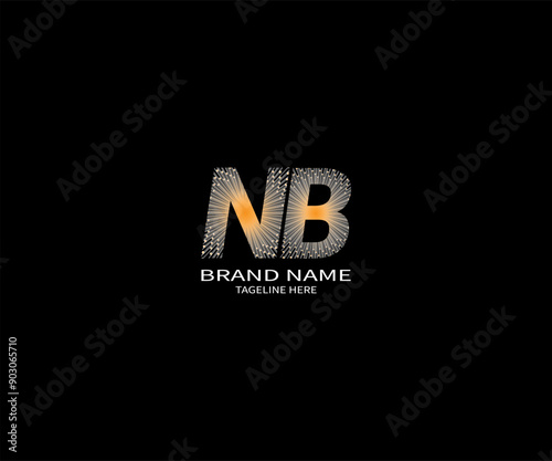NB Letter Logo Design. Initial letters NB logo icon. Abstract letter NB N B minimal logo design template. N B Letter Design Vector with black Colors. NB logo