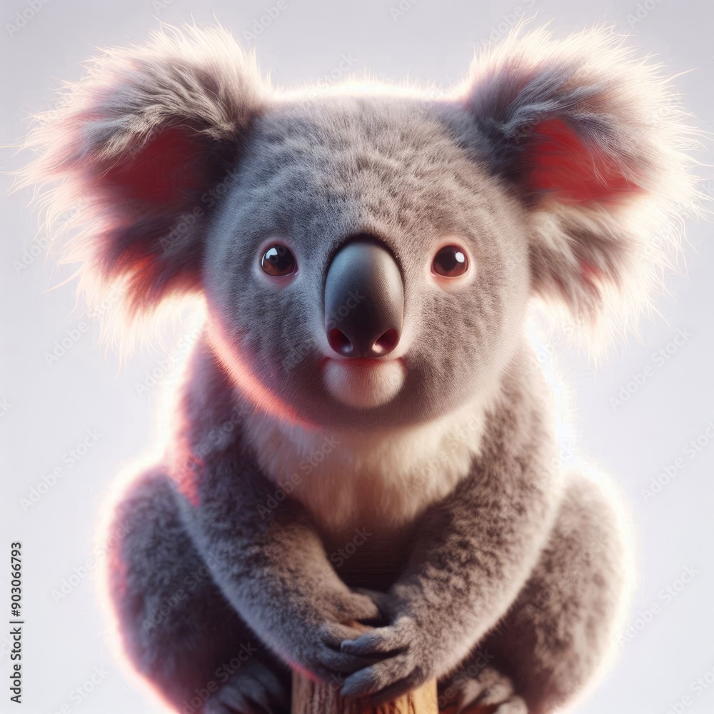 Obraz premium koala bear cub on white