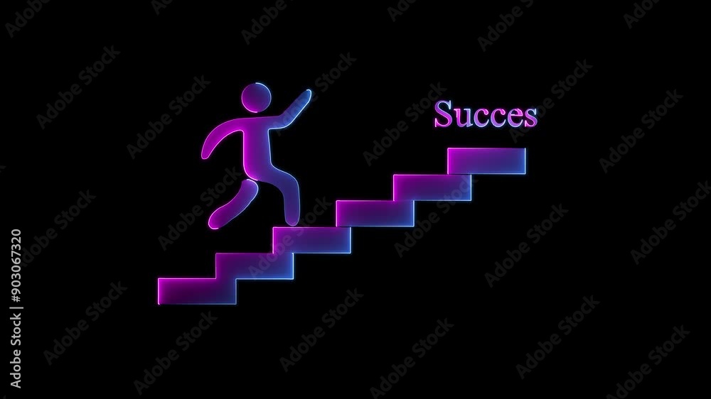 Pink and blue color glowing neon succesful graph icon animation, black backgraund Pink and blue color glowing neon succesful graph icon animation, black backgraund