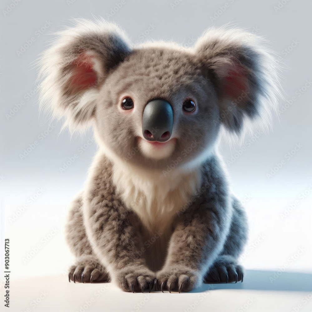 Obraz premium koala bear cub on white