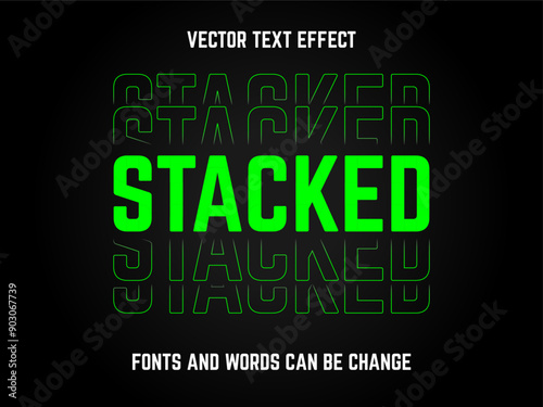 Editable stacked vector text effect